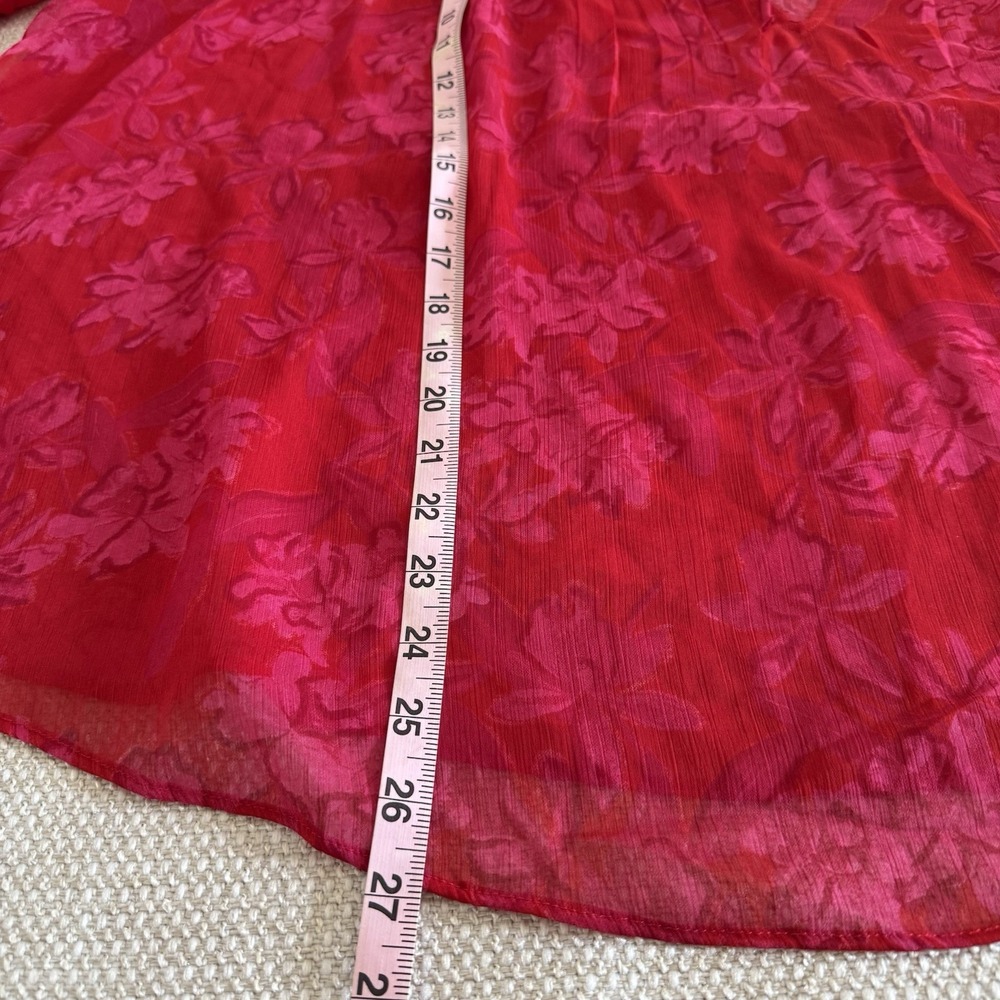 MNG Mango Women's Plus Multicolor Long Sleeve Pull Over Sheer Blouse Top 1XL - Picture 14 of 15